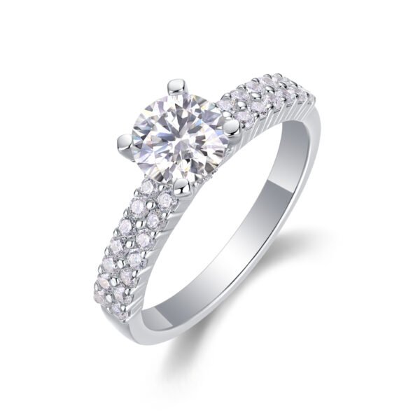 Arrange Large Diamond Rings, Wedding Rings, Luxury Fashion Set Moissanite Silver Rings - Image 8