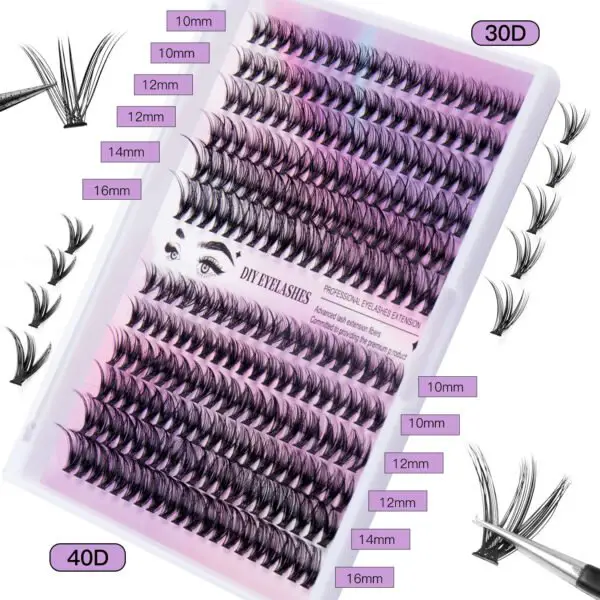 12 Rows Of 30D Plus 40D Clusters Of 240 Segmented Lashes Set - Image 7