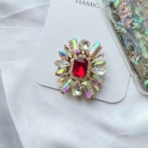 New American Diamond Studded Cubic Crystal Ring Holder