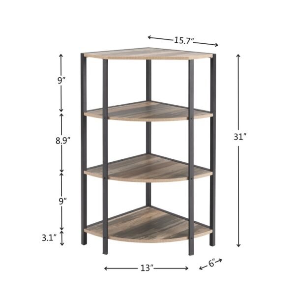 4-Tier Corner Shelf,Multipurpose Display Storage Stand For Kitchen,Home Office,living Room,Small Space - Image 6