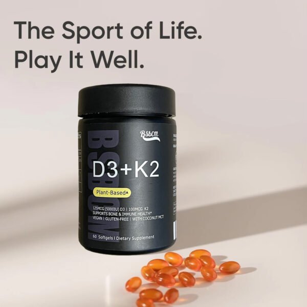 Vitamin D3 K2 With Coconut Oil  Plant Based Vitamin K2 MK7  Vegan D3 5000iu  Vegan Certified, Soy  Gluten Free - 60 Count Softgels - Image 5