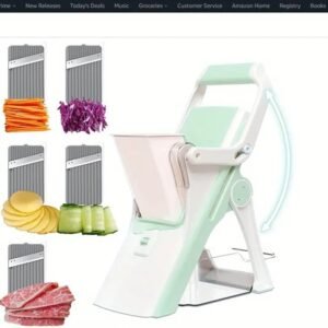 Safe Multifunctional Mushroom Slicer 5-in-1 Vegetable Slicer, Professional Food Slicer With Container, Vegetable Slicer For Fruit, Potato, Onion, French Fries Slicer