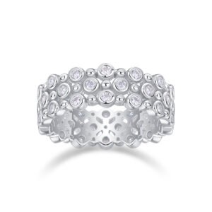 Multi-row Diamond Ring Luxury Fashion Set Moissanite Silver Ring