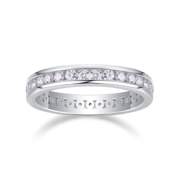 Diamond Ring Luxury Fashion Set Moissanite Silver Ring - Image 3