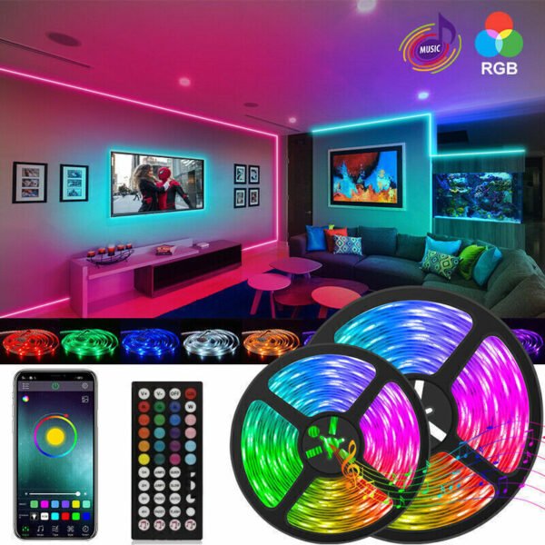 BRAND NEW 5050 RGB LED Strip Bluetooth Remote Lights TV Back Lights For Bar Room - Image 4