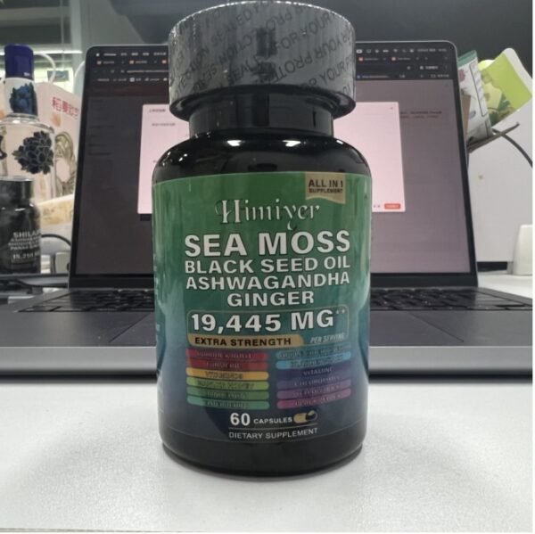 Sea Moss 7000mg Black Seed Oil 4000mg Ashwagandha 2000mg Turmeric 2000mg Bladderwrack 2000mg Burdock 2000mg & Ginger Vitamin C Vitamin D3 With Elderberry Manuka Dandelion Yellow Dock Chlorophyll ACV - Image 4