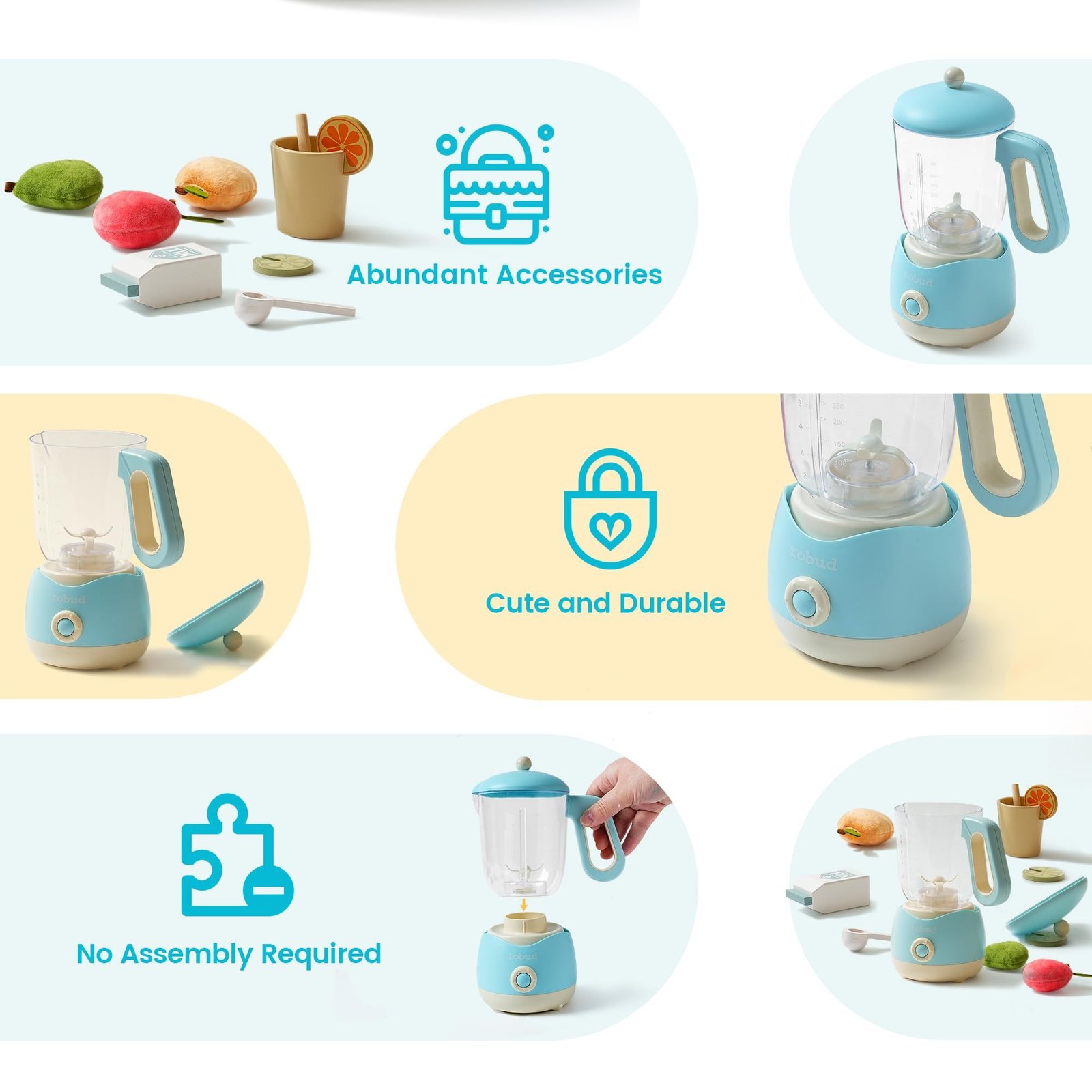 ROBOTIME Wooden Pretend Play Juicing Machine Toy Gift Toddlers - Image 8