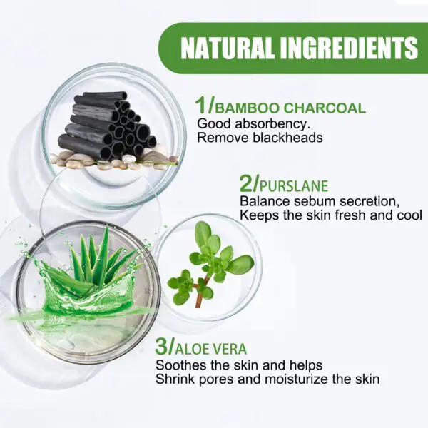 EELHOE Bamboo Charcoal Blackhead Removal Rip-Off Mask Moisturizing Blackhead Removal Acne Pore Shrinking Oil Control Mud Mask - Image 3