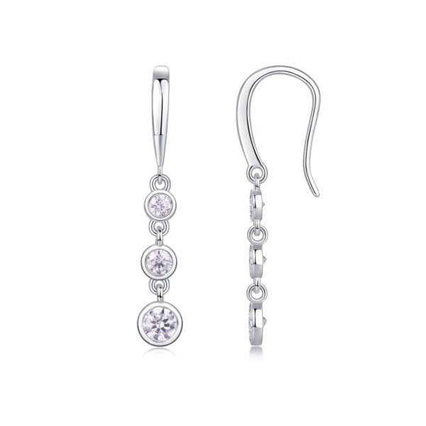 Classic Multi-diamond Set Moissanite Silver Earrings Luxury Fashion Diamond Earrings Stud Earrings - Image 2