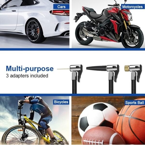 Tire Inflator Portable Air Compressor,Portable Electric Inflator 150PSI Cordless Electric Ball Inflator Rechargeable Bicycle Air  Inflator With Digital LED Display - Image 8