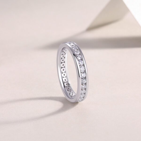 Diamond Ring Luxury Fashion Set Moissanite Silver Ring - Image 4