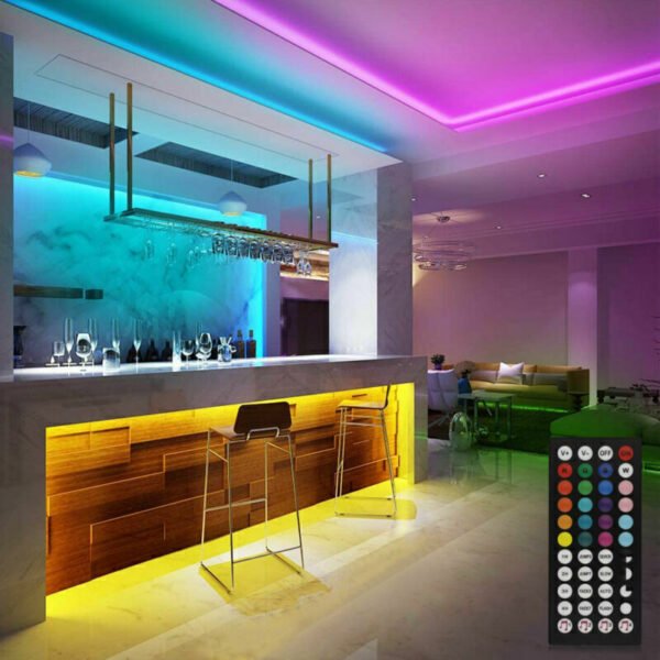 BRAND NEW 5050 RGB LED Strip Bluetooth Remote Lights TV Back Lights For Bar Room - Image 3
