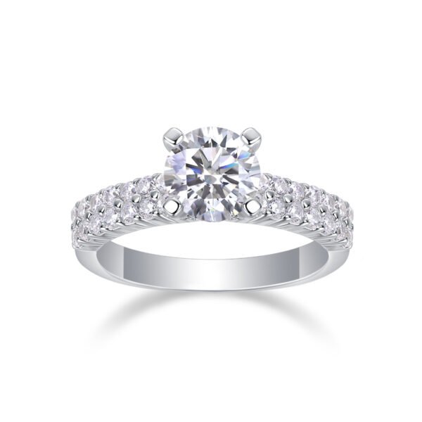 Arrange Large Diamond Rings, Wedding Rings, Luxury Fashion Set Moissanite Silver Rings - Image 9