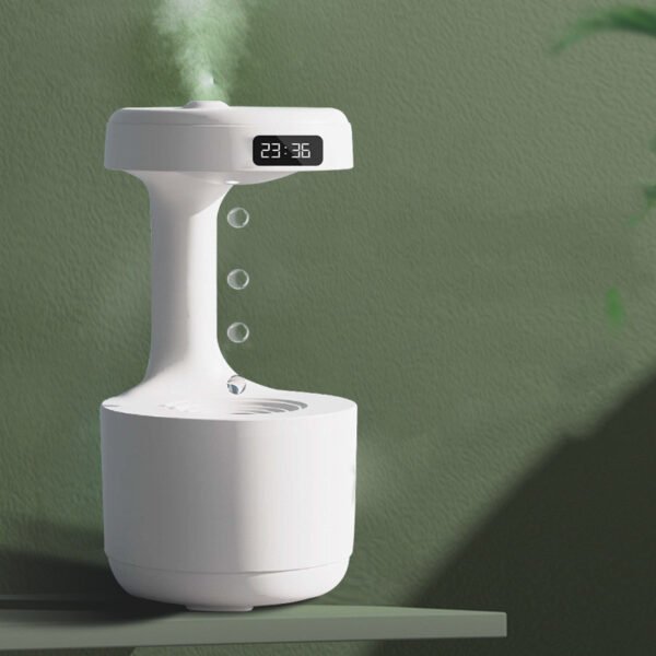 Bedroom Anti-Gravity Humidifier With Clock Water Drop Backflow Aroma Diffuser Large Capacity Office Bedroom Mute Heavy Fog Household Sprayer - Image 5