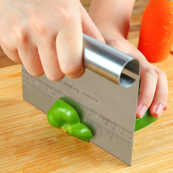 Stainless Steel Pastry Spatulas Cutter With Scale Pizza Dough Scraper Fondant Cake Decoration Tools Baking Kitchen Accessories Dough Cake Stainless Steel Pizza Flour Tool Cutter Chopper Scraper - Image 5