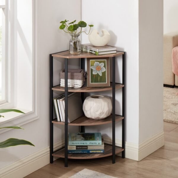 4-Tier Corner Shelf,Multipurpose Display Storage Stand For Kitchen,Home Office,living Room,Small Space - Image 2