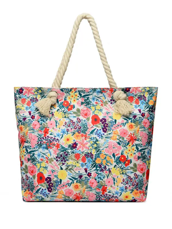 Art Flower Pattern Beach Bags For Women, Beach Bag Tote Waterproof Sandproof, Beach Bags For Women - Image 5