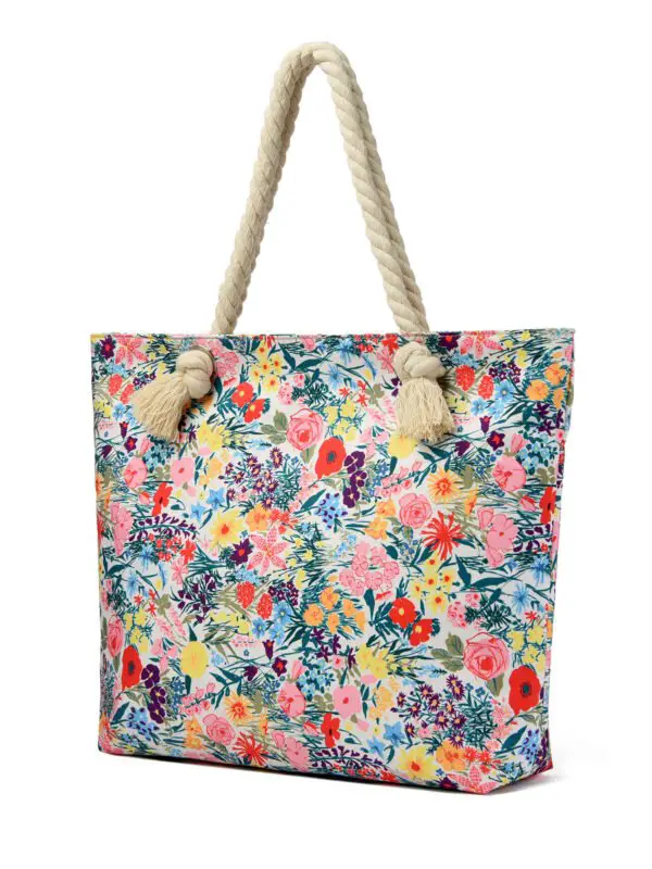 Art Flower Pattern Beach Bags For Women, Beach Bag Tote Waterproof Sandproof, Beach Bags For Women - Image 7