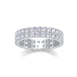 Multi-row Diamond Ring Luxury Fashion Set Moissanite Silver Ring