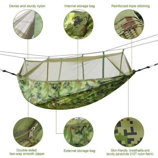 Camping Hammock, Portable Double Hammock With Net - Image 10