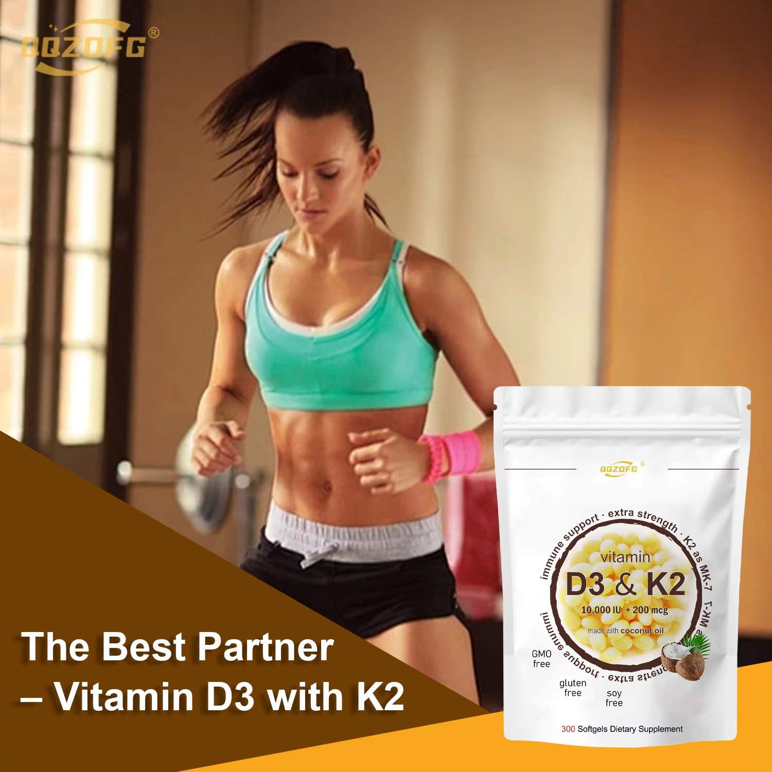 Immune Support D3 IU K2 200MCG Dietary Supplement D3 K2 Softgel Capsule - Image 7