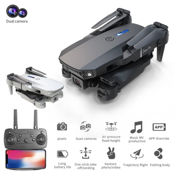 E88 Dual Camera Drone, WiFi FPV Double Folding RC Quadcopter Altitude Hold, Remote Control Toy For Beginners, Ideal Men's Gift For Outdoor Fun, Great For Christmas, Halloween, And Thanksgiving - Image 4