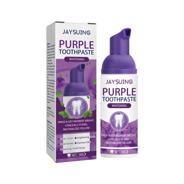 Jaysuing Purple Tooth Whitening Toothpaste Brightens Teeth, Cleanses Stains, Diminishes Odors, And Beauties Teeth Toothpaste - Image 4
