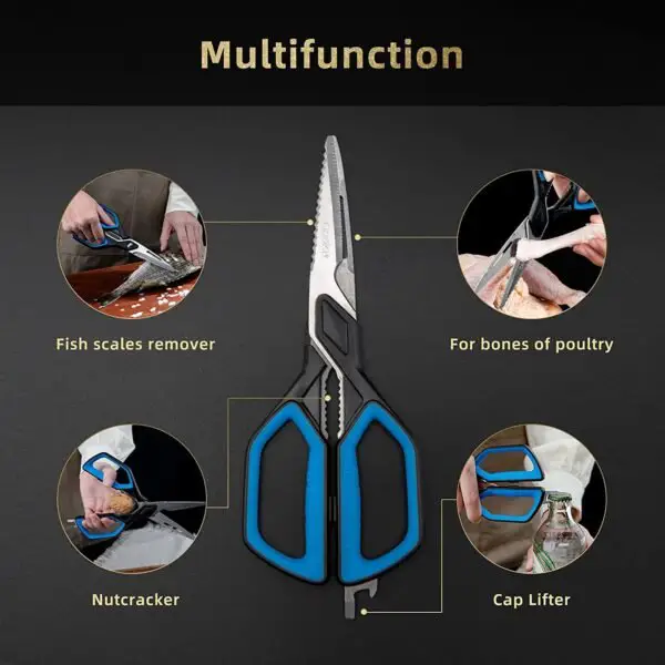 Kitchen Scissors Cookit Kitchen Shears Heavy Duty Stainless Steel Chef Shears Utility Come Apart Food Shears For Chicken Poultry Fish Meat Vegetables - Image 4