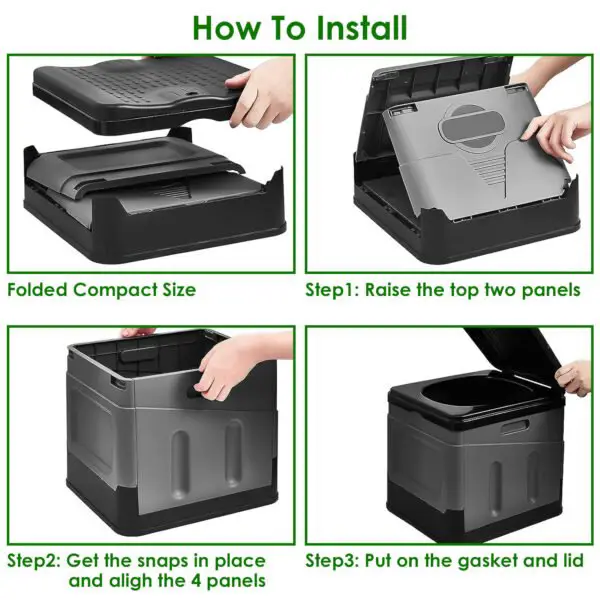 Portable Toilet With Handbag, Collapsible Emergency Toilet With Lid - Not Shipped On Weekends - Image 6