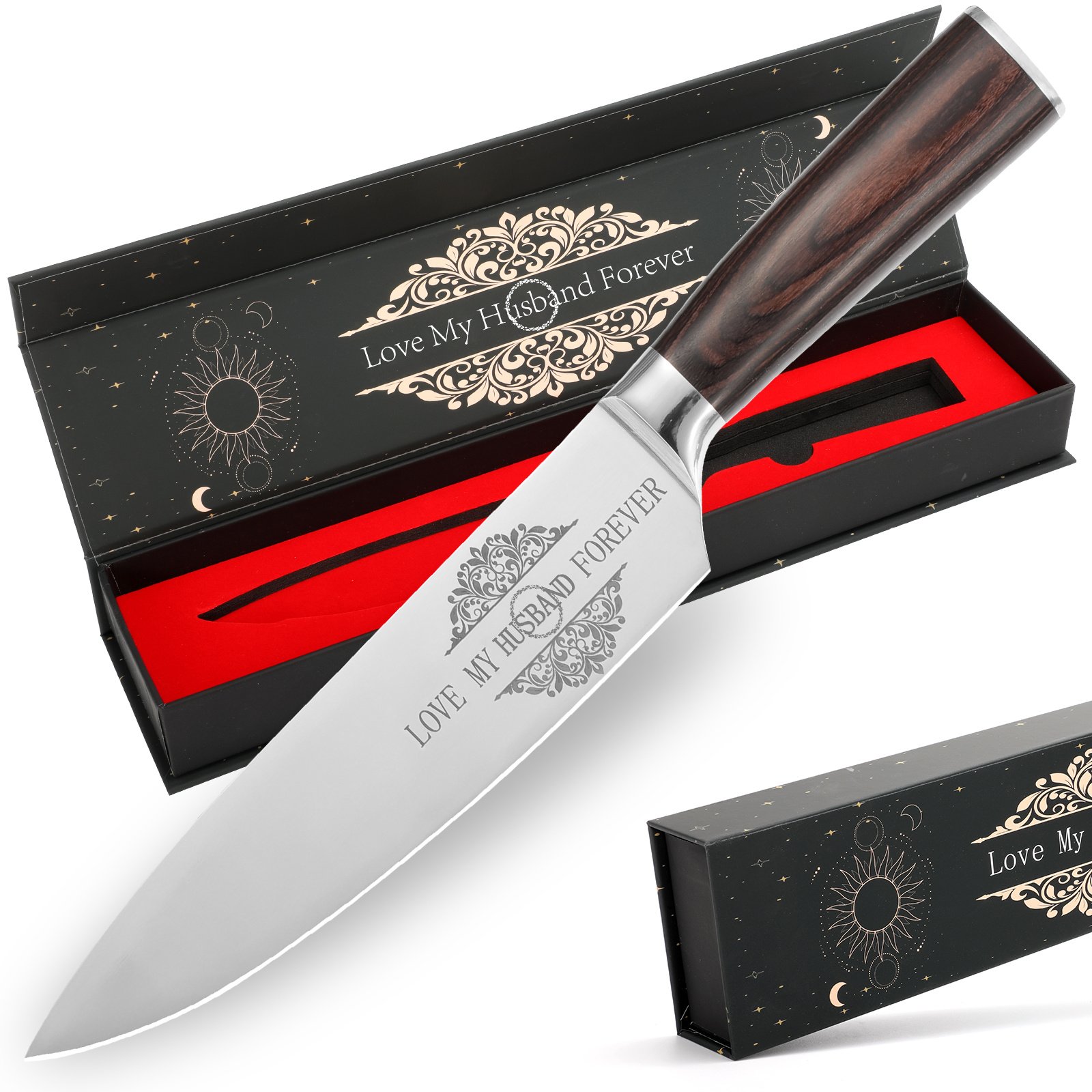 Gifts For Dad, Mom, Wife, Husband 8 Inch Chef Knife For Fathers Day Dad,Valentines Day, Mothers Day Gifts, Japanese 5cr15mov Kitchen Gyuto Chef Knives With Sheath - Image 3
