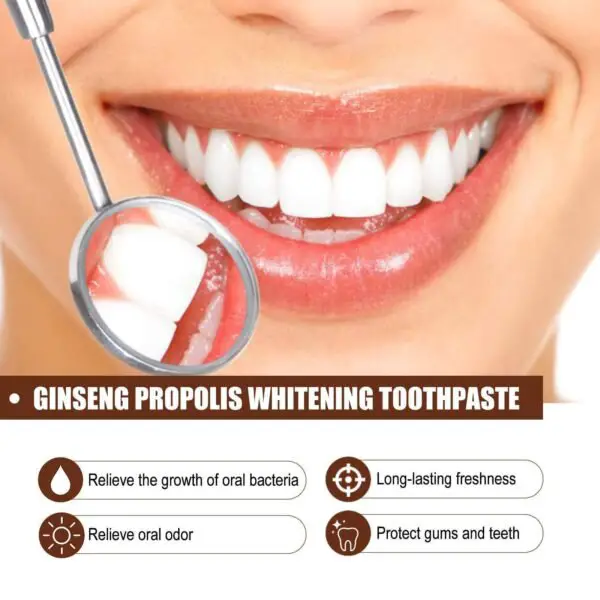 EELHOE Ginseng & Propolis Whitening Toothpaste Cleaning Stains Oral Odor Teeth & Gums Whitening Toothpaste - Image 2