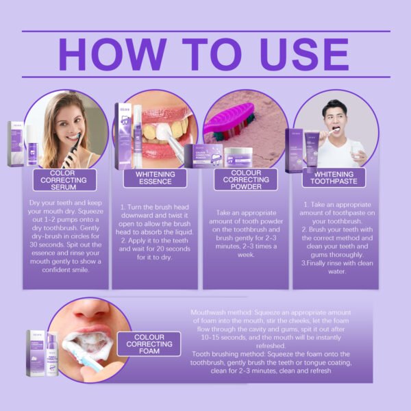 Eelhoe Purple Toned Teeth Set Clean Teeth Breath Care Mouth Clean Mouth Care - Image 3