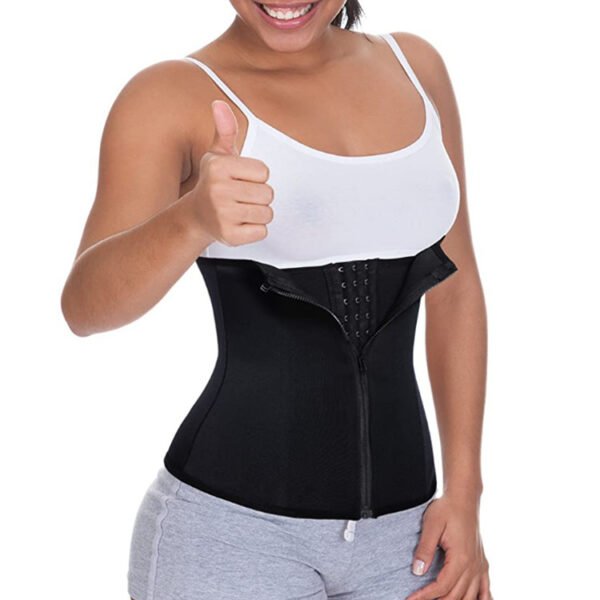Amazon hot-selling zipper three-breasted belt neoprene corset body burst SWEAT fitness postpartum body girdle - Image 2