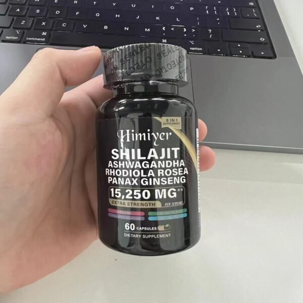 Shilajit 9000 Panax Ginseng 1500MG Ashwagandha 2000MG Rhodiola Rosea 999MG, Turmeric 500MG, Gingko Biloba 500MG, Stinging Nettle 250MG, Cordyceps Mushroom 500MG  60 Caps - Image 10