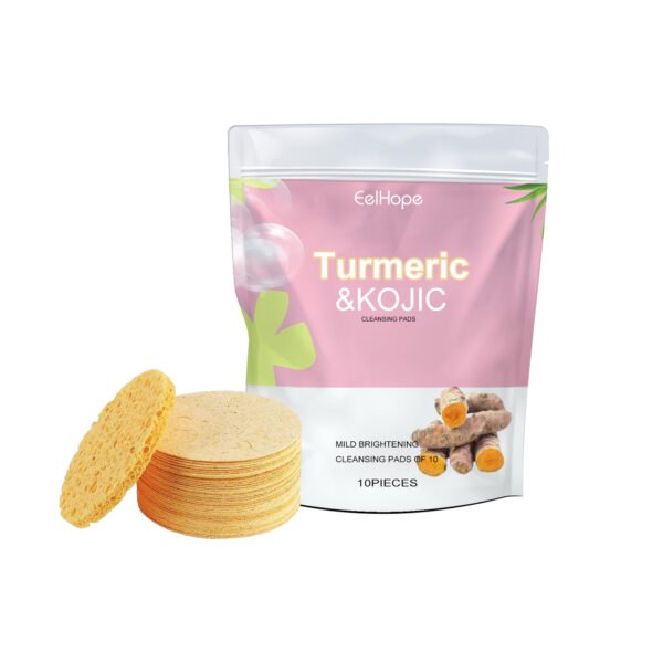 EelHope Turmeric Cleansing Pad Deep Cleansing Pore Refining Acne Blemish Reducing Facial Brightening - Image 2