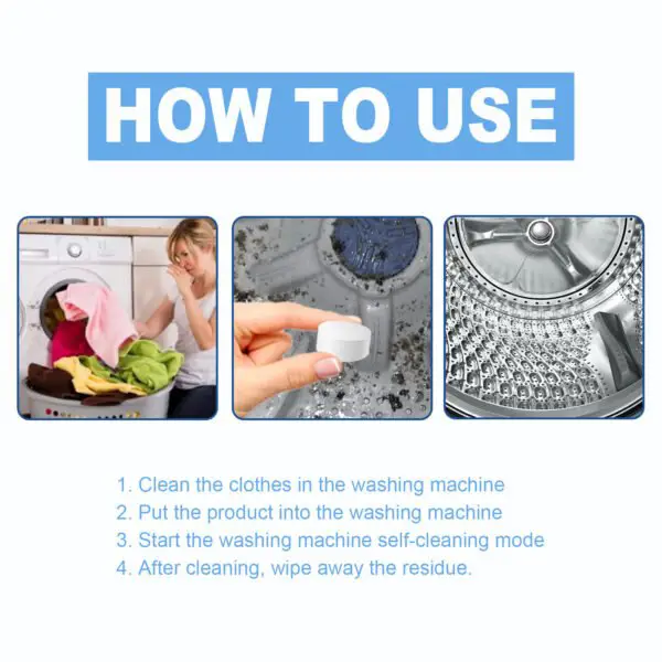 Jaysuing Washing Machine Cleaning Tablets Washing Machine Trough Automatic Roller Cleaning Dirt & Odor Cleaning Tablets - Image 2