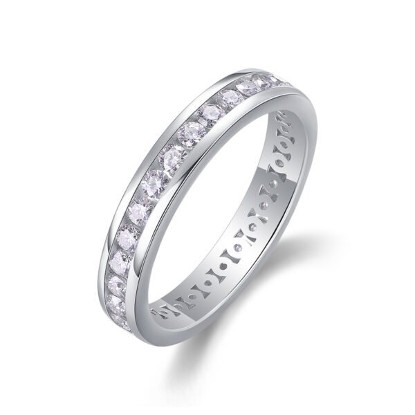 Diamond Ring Luxury Fashion Set Moissanite Silver Ring - Image 5