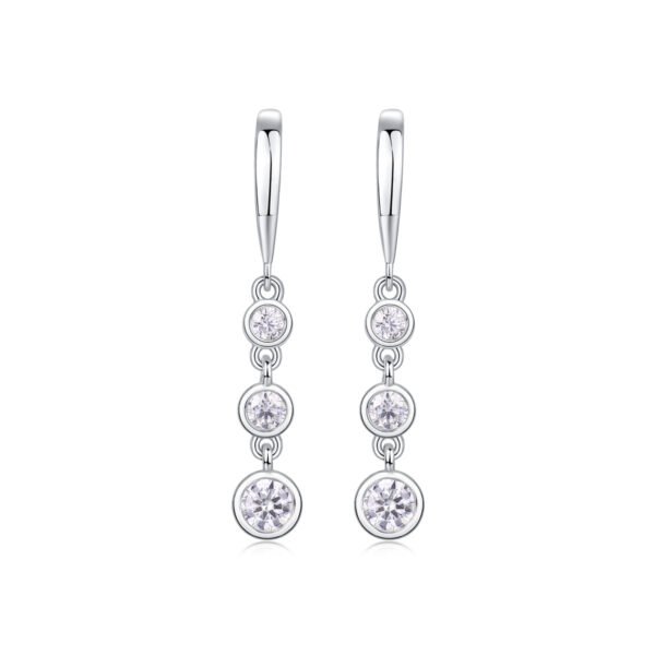Classic Multi-diamond Set Moissanite Silver Earrings Luxury Fashion Diamond Earrings Stud Earrings - Image 3