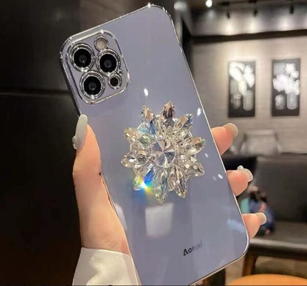 Diamond Encrusted Women's Retractable Folding Portable Lazy Phone Holder - Image 4
