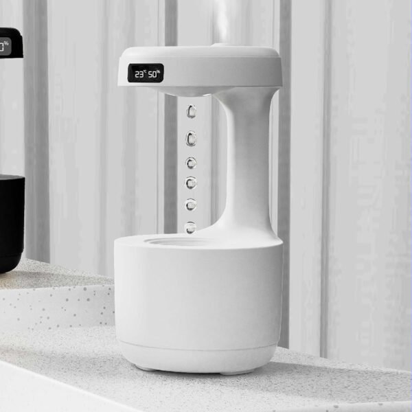 Bedroom Anti-Gravity Humidifier With Clock Water Drop Backflow Aroma Diffuser Large Capacity Office Bedroom Mute Heavy Fog Household Sprayer - Image 2