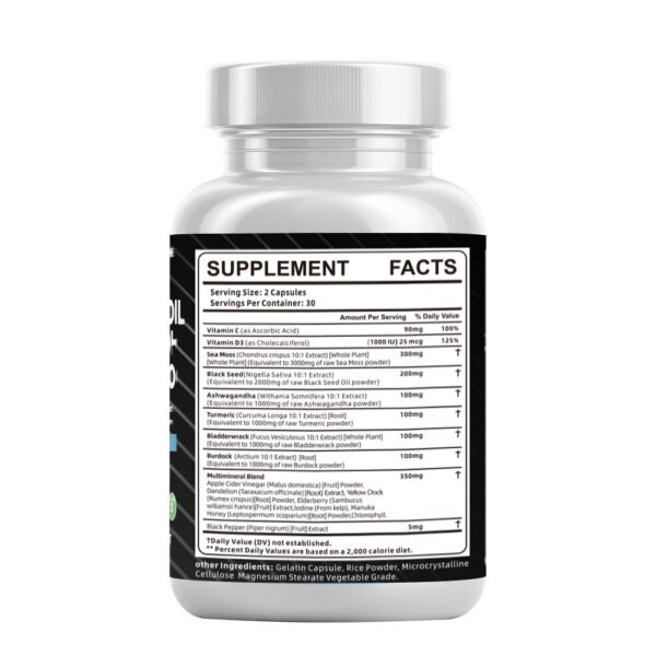 Sea Moss Fitness Burdock Multi-Mineral Vitamin Edible Supplement  Dietary, Healthcare 60 Count - Image 3