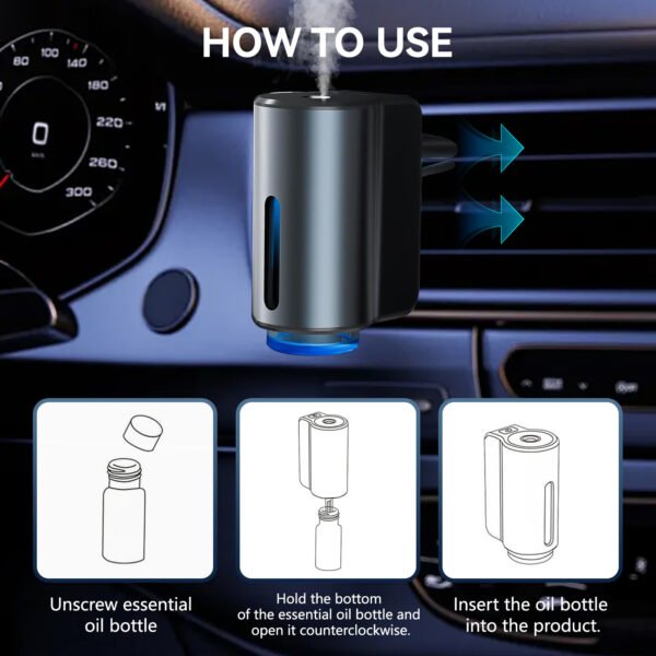 Car Air Fresheners Natural French Perfume Lasts 45 Days, Portable Waterless Car Diffuser Air Freshener Car Aromatherapy Diffuser, Adjust Concentration Scent - Image 5
