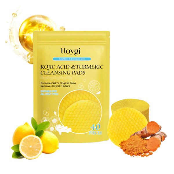 HOYGI Turmeric Acid Cleansing Pad Face Skin Pore Cleansing Makeup Remover Gentle Exfoliating Cleansing Pad - Image 3