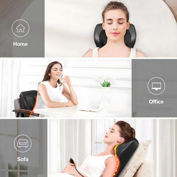 Waist & Back Full Body Massager, Heated Massager For Back, Neck, Shoulders & 3 Adjustments, - Image 8
