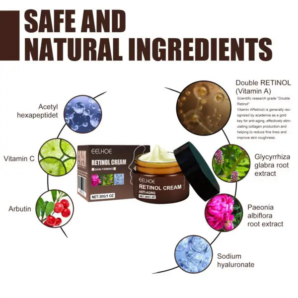 Retinol Anti Aging Wrinkle Removal Skin Firming Cream, EELHOE Retinol Cream Anti-Aging With Hyaluronic Acid And Vitamin - Image 8