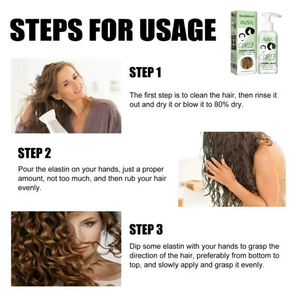 West&Month Curl Bouncer Moisturizing Curl Defining Volume Bouncing Strengthening Hair Smoothing Frizz Conditioning - Image 4