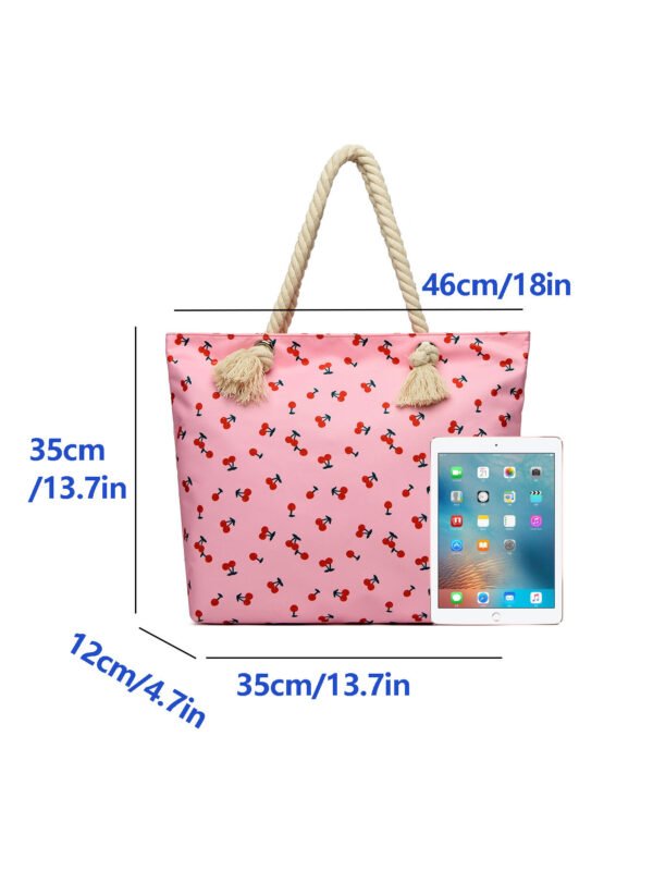 Art Flower Pattern Beach Bags For Women, Beach Bag Tote Waterproof Sandproof, Beach Bags For Women - Image 2