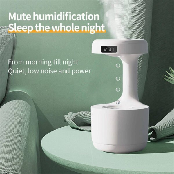 Bedroom Anti-Gravity Humidifier With Clock Water Drop Backflow Aroma Diffuser Large Capacity Office Bedroom Mute Heavy Fog Household Sprayer - Image 10