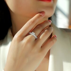 Arrange Large Diamond Rings, Wedding Rings, Luxury Fashion Set Moissanite Silver Rings