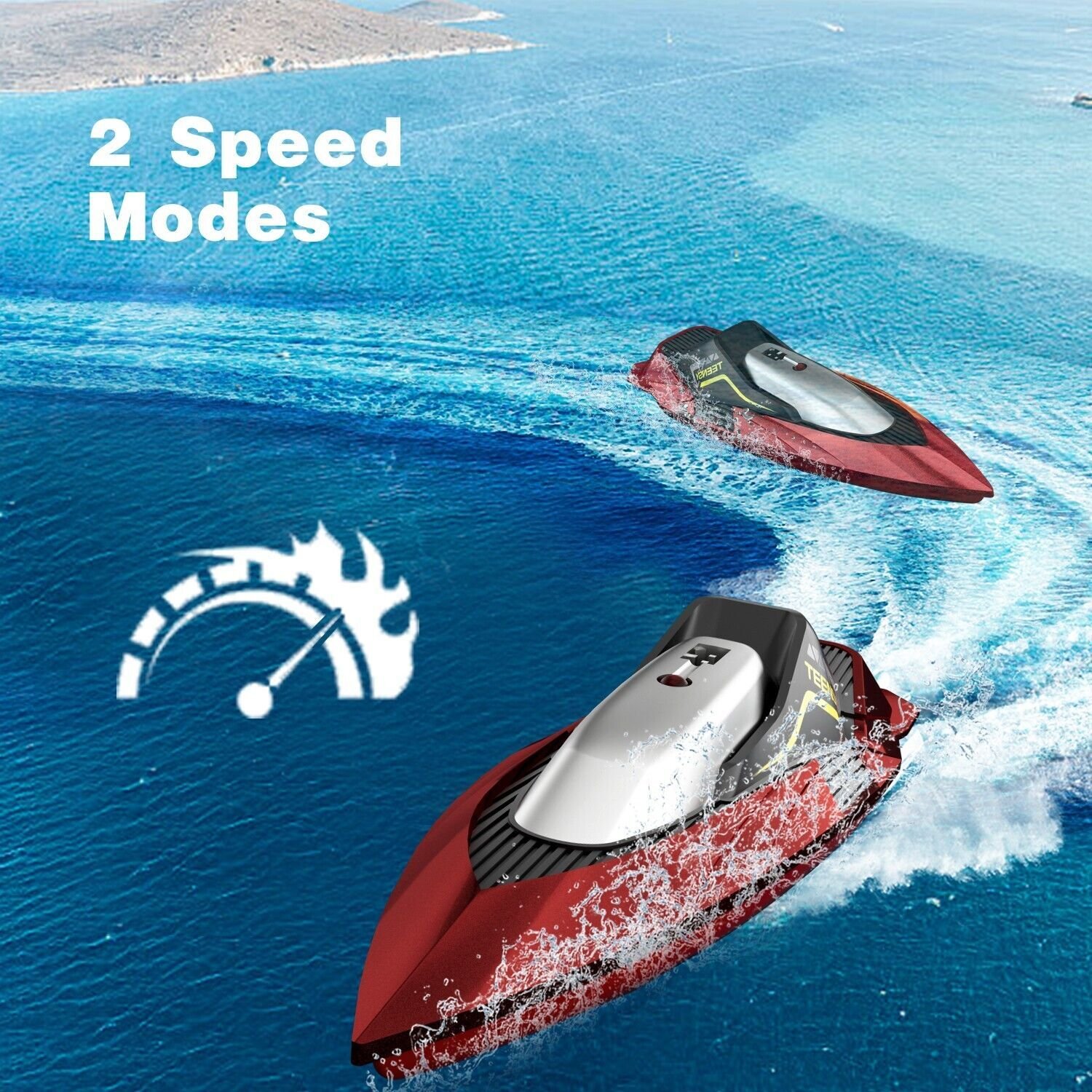 4DRC S5 Fast RC Boat For Pools And Lakes, 2.4 GHz 20- MPH Racing Boats For Kids - Image 2